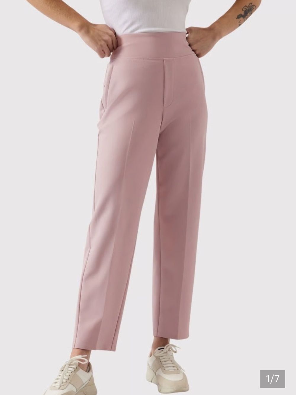 Athleta Endless High Rise Trouser Pant Smoked Mauve Pink Womens 16